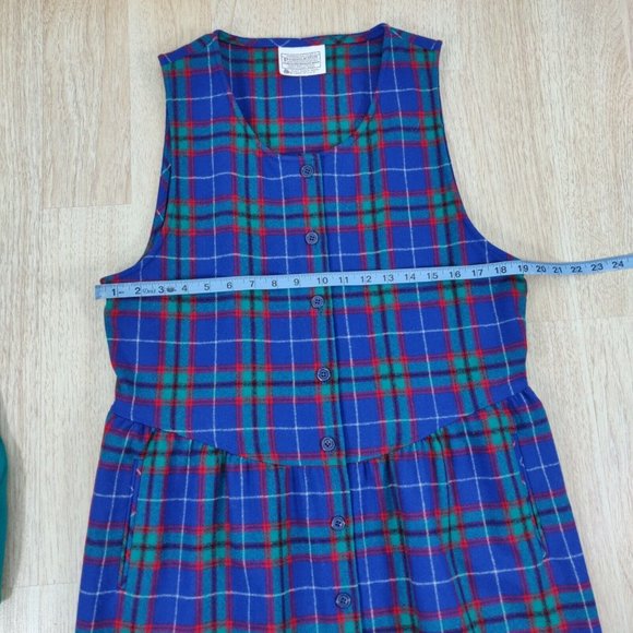 Pendleton Portland Size M 2 Piece Set Dress & Sweater Plaid Tartan Wool Green - Picture 7 of 9